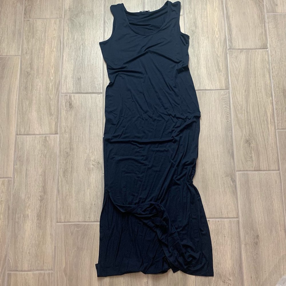 Find Fitted Cut Out Shoulder Black Maxi Dress Size XL